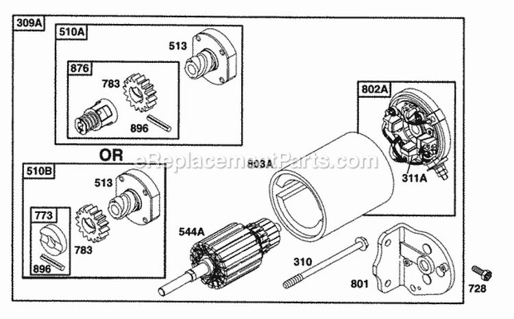 Page J Diagram and Parts List for 221432-0145-05  Briggs and Stratton Engine